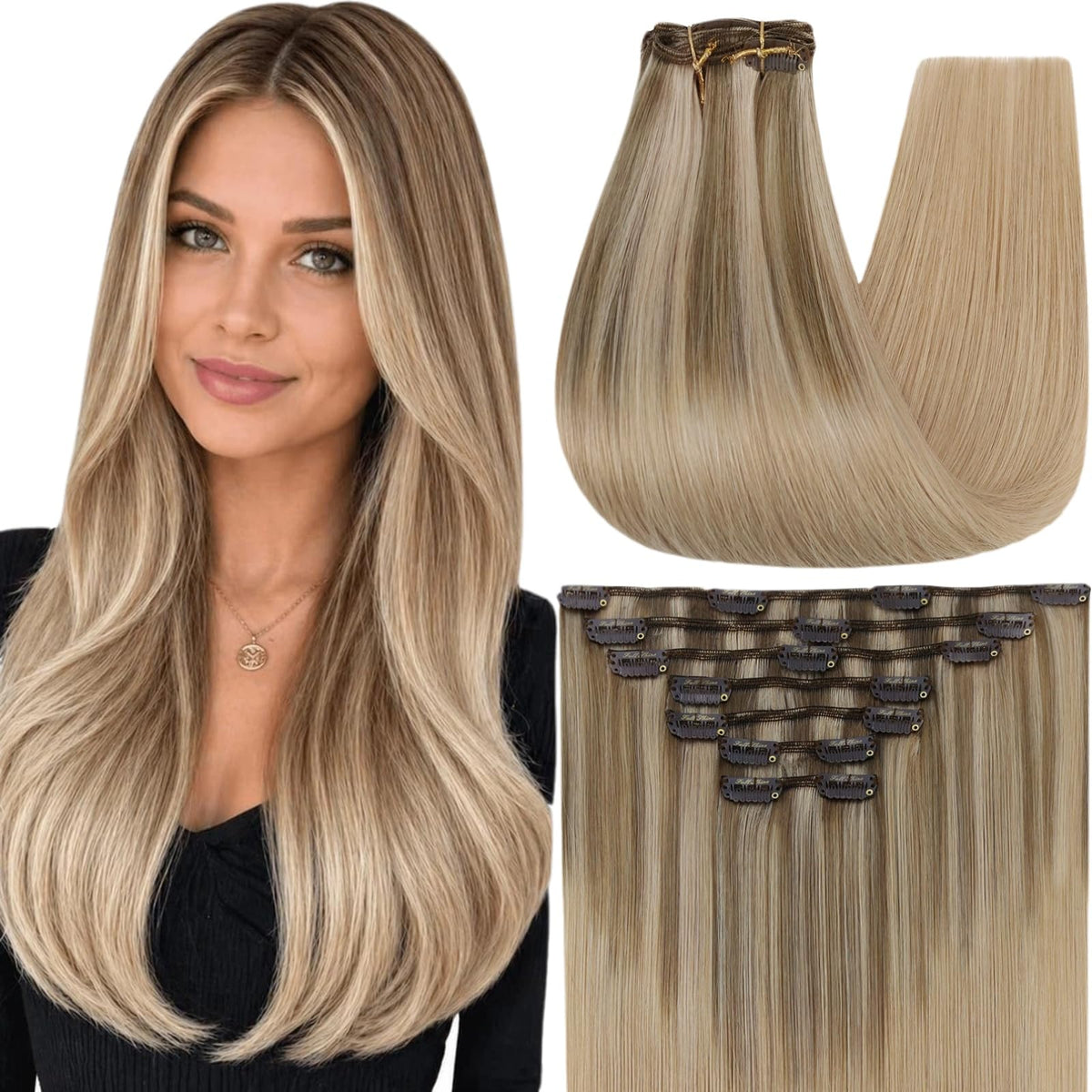 Full Shine Hair Extensions 190g front view in packaging