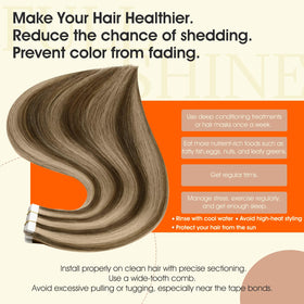 Full Shine Hair Extensions 22 Inch Honey Brown application method