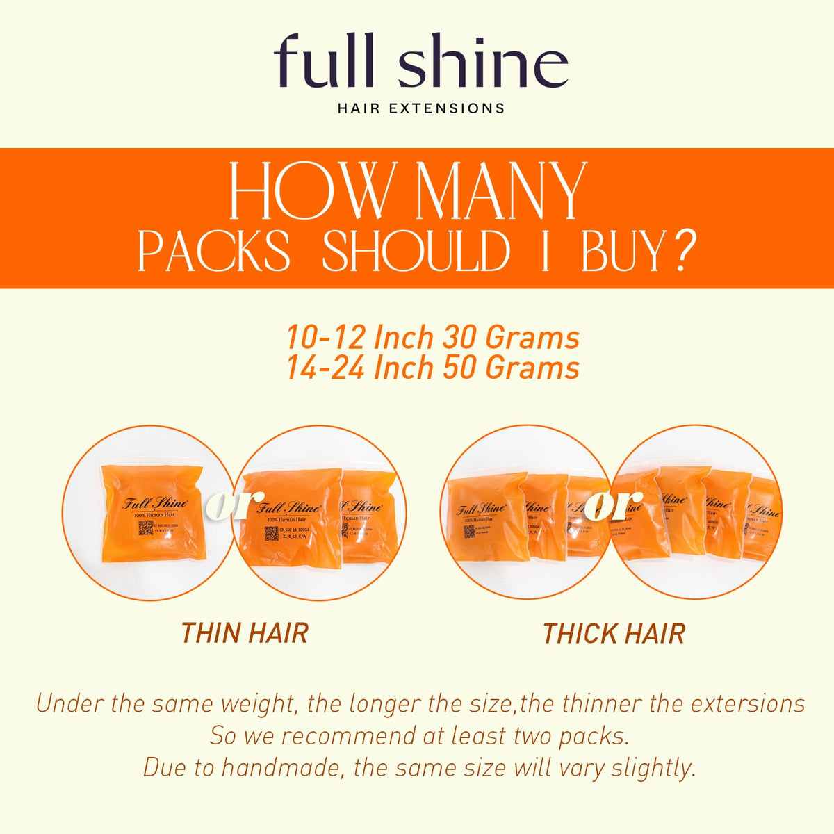 Full Shine Hair Extensions displayed with colour options