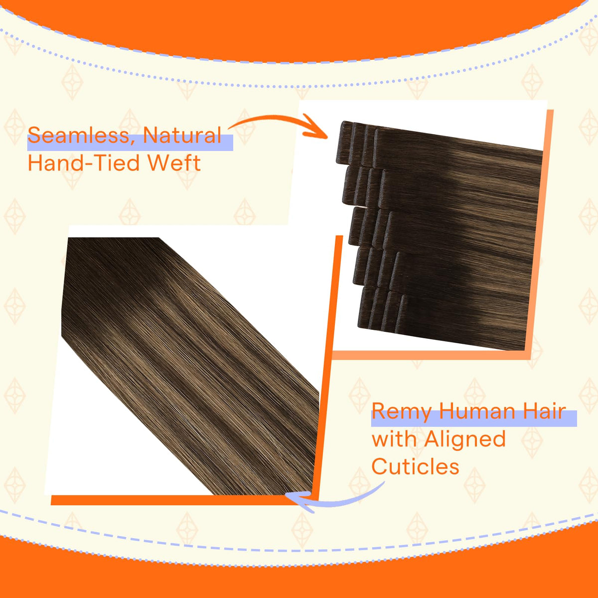 Full Shine Hair Extensions displayed with natural hair for comparison