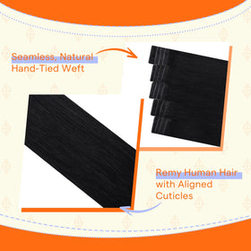Full Shine Hair Extensions packaging with Off Black colour