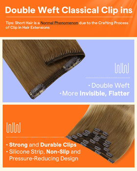Full Shine hair extensions showing double weft design