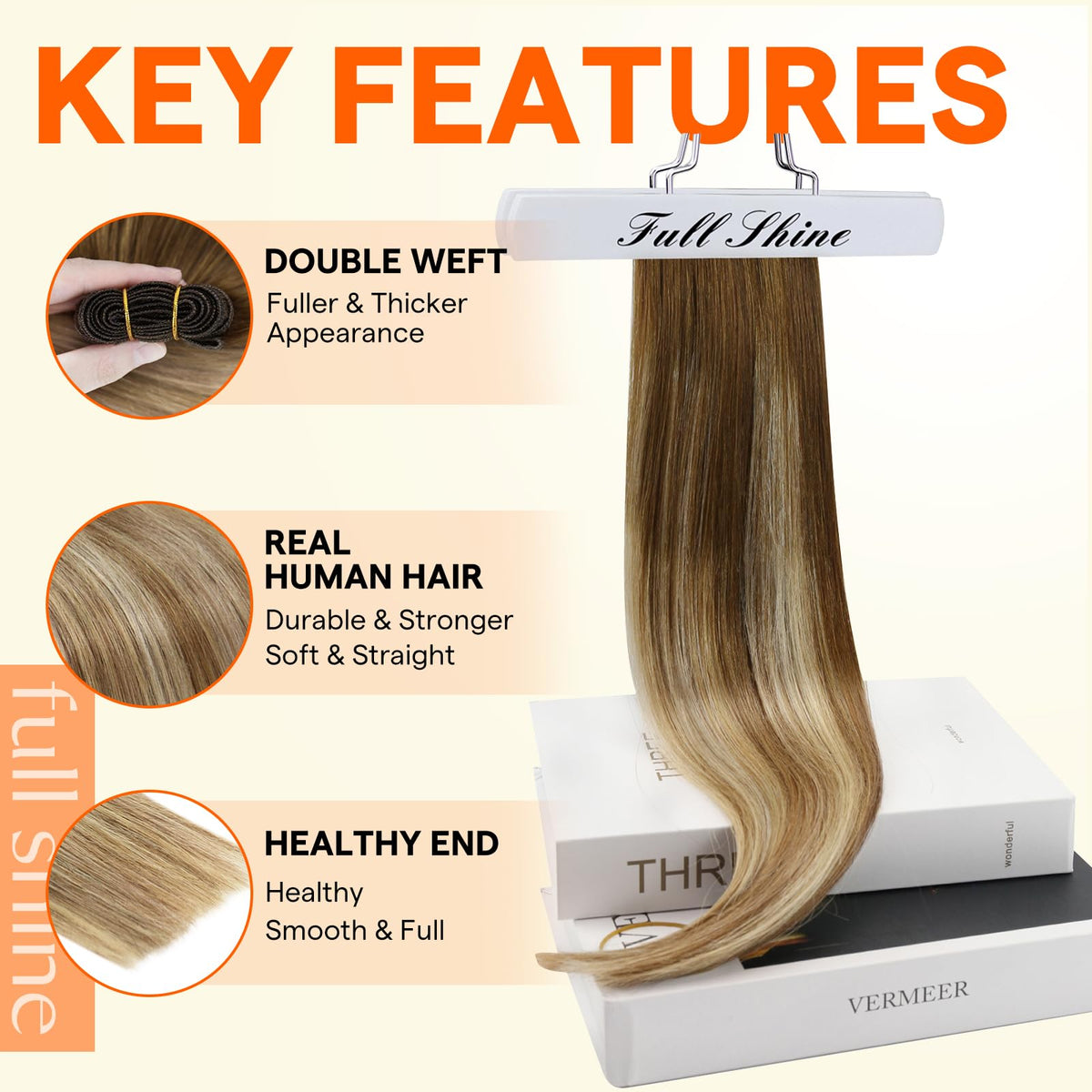 Full Shine hair extensions showing natural texture