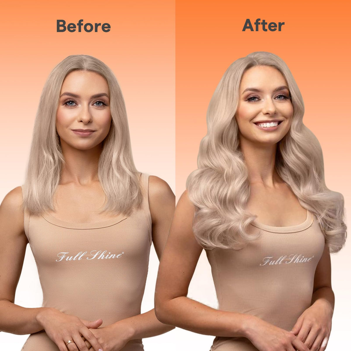 Full Shine Hair Extensions showing PU weft design