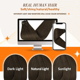 Full Shine hair extensions showing PU weft design