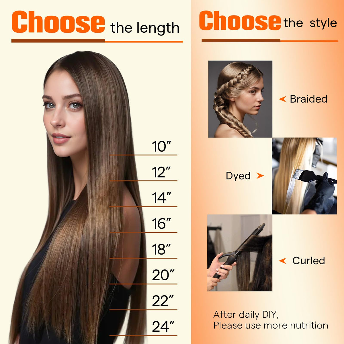 Full Shine Hair Extensions showing texture and colour blend