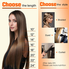 Full Shine Hair Extensions showing texture and colour blend
