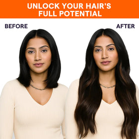 Full Shine Hair Extensions styled in a loose ponytail