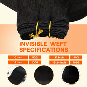 Full Shine Hair Extensions Weft Off Black 24 Inch styled in loose waves