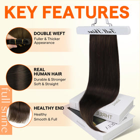 Full Shine Hair Extensions Weft packaging with product details