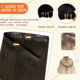 Full Shine hair extensions with silicone-lined clips