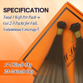 Full Shine Hand Tied Human Hair Extensions 22 Inch in natural light
