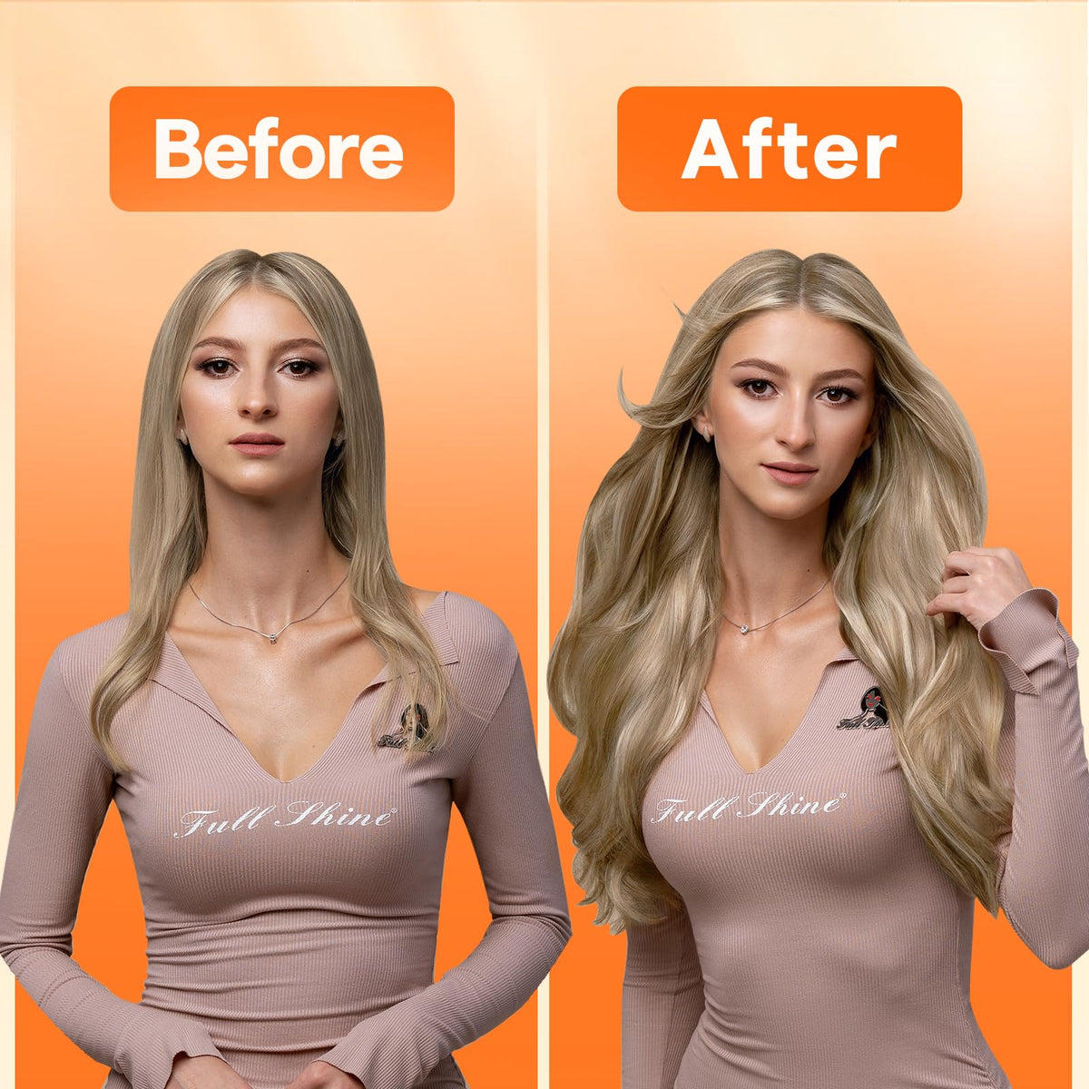Full Shine Hand Tied Weft Hair Extensions 22 Inch back view