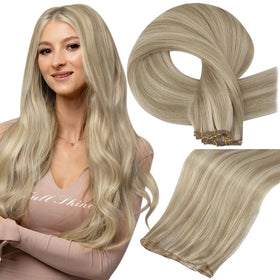 Full Shine Hand Tied Weft Hair Extensions 22 Inch front view