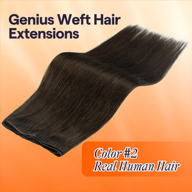 Full Shine Hand Tied Weft Hair Extensions dark brown side view