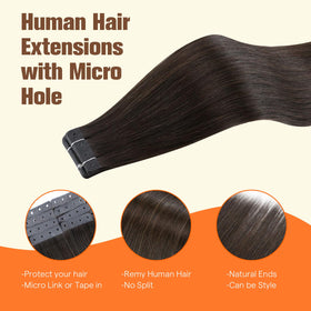 Full Shine Holed Tape in Hair Extensions displayed in packaging
