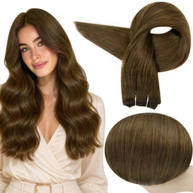Full Shine Human Hair Weft Extensions 20 Inch front view
