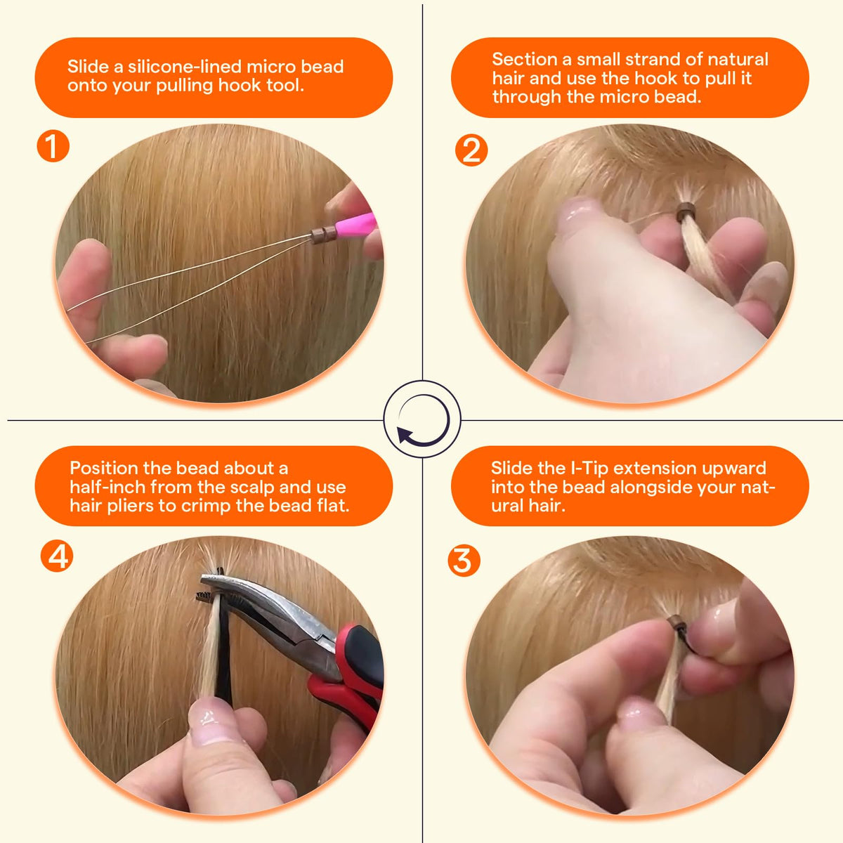 Full Shine I Tip Human Hair Extensions in different lighting