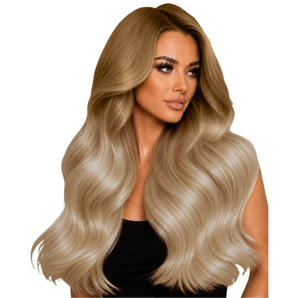 Full Shine Invisi Edge Tape in Hair Extensions 20 Inch Chestnut Blonde front view
