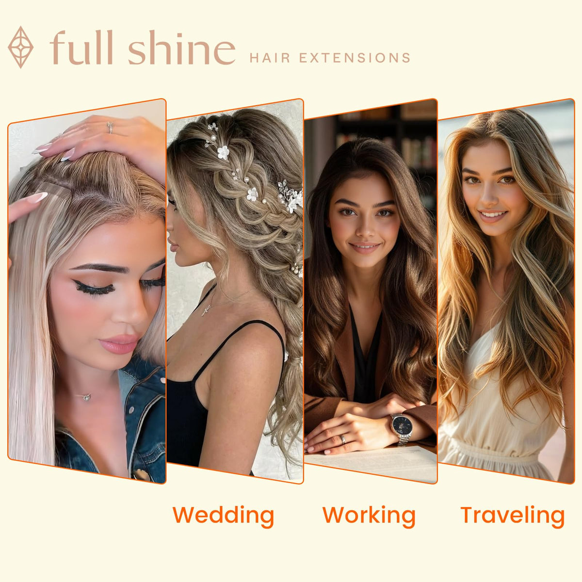Full Shine Invisible Tape Hair Extensions packaging