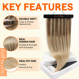 Full Shine Invisible Weft Hair Extensions packaging