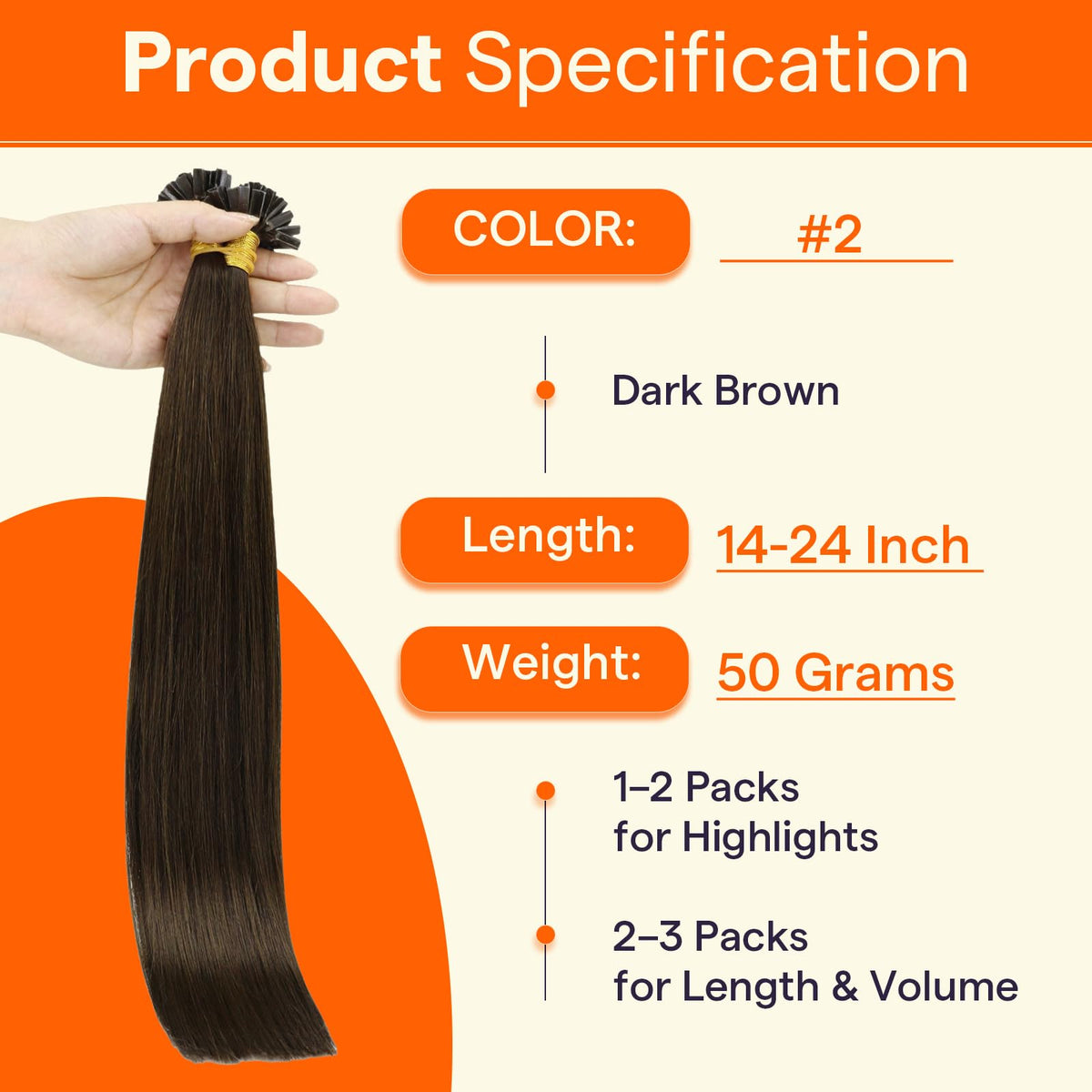 Full Shine K Tip Hair Extensions displayed on a mannequin