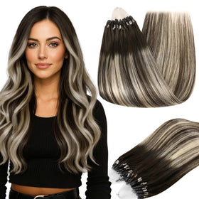 Full Shine Micro Bead Hair Extensions 22 Inch front view