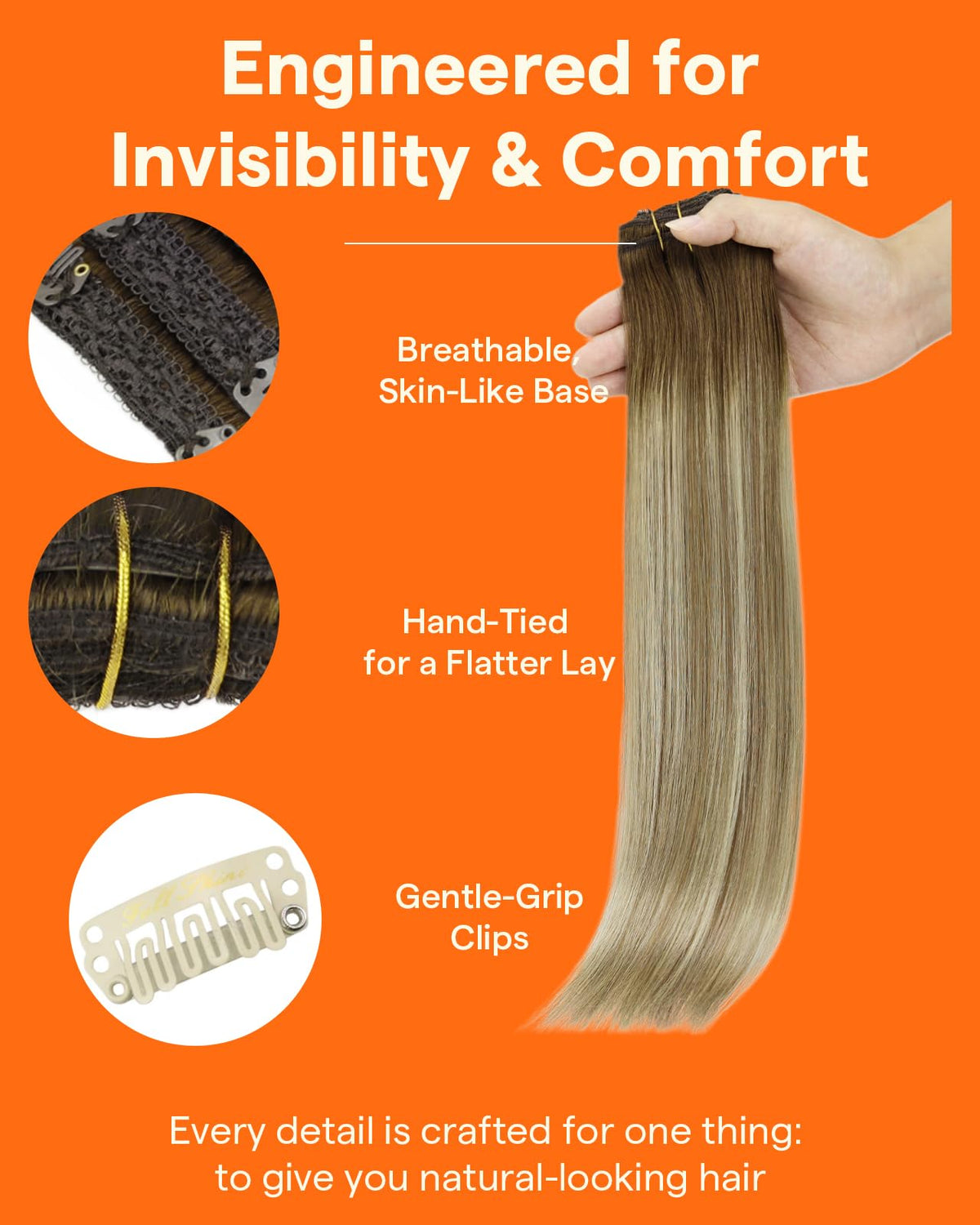 Full Shine Ombre Clip in Hair Extensions packaging