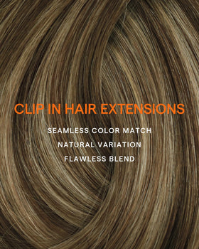 Full Shine Ombre Hair Extensions Clip Ins displayed on a mannequin