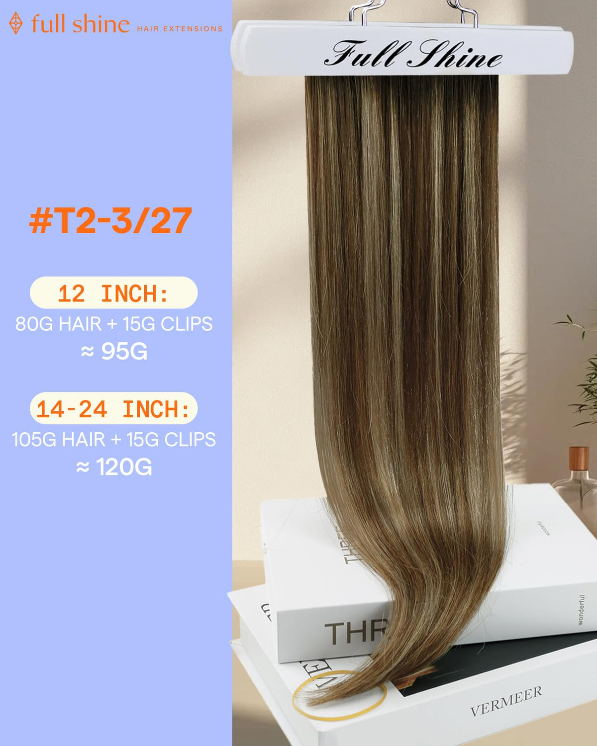Full Shine Ombre Hair Extensions Clip Ins packaging