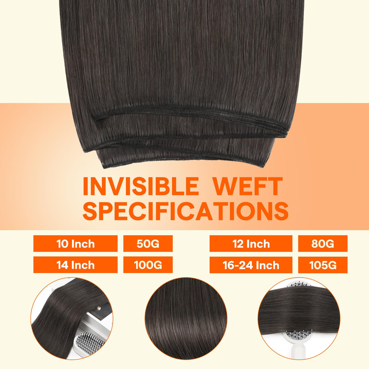 Full Shine Sew In Hair Extensions 14 Inch Mocha Ash Brown packaging