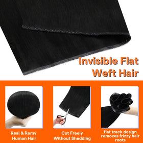 Full Shine Sew In Hair Extensions close-up of weft