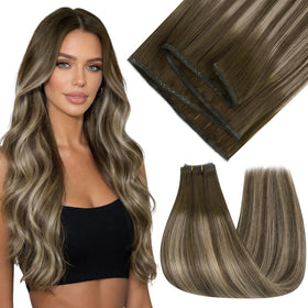 Full Shine Sew In Weft Hair Extensions 16 Inch front view