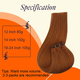 Full Shine Sew In Weft Hair Extensions 18 Inch colour options