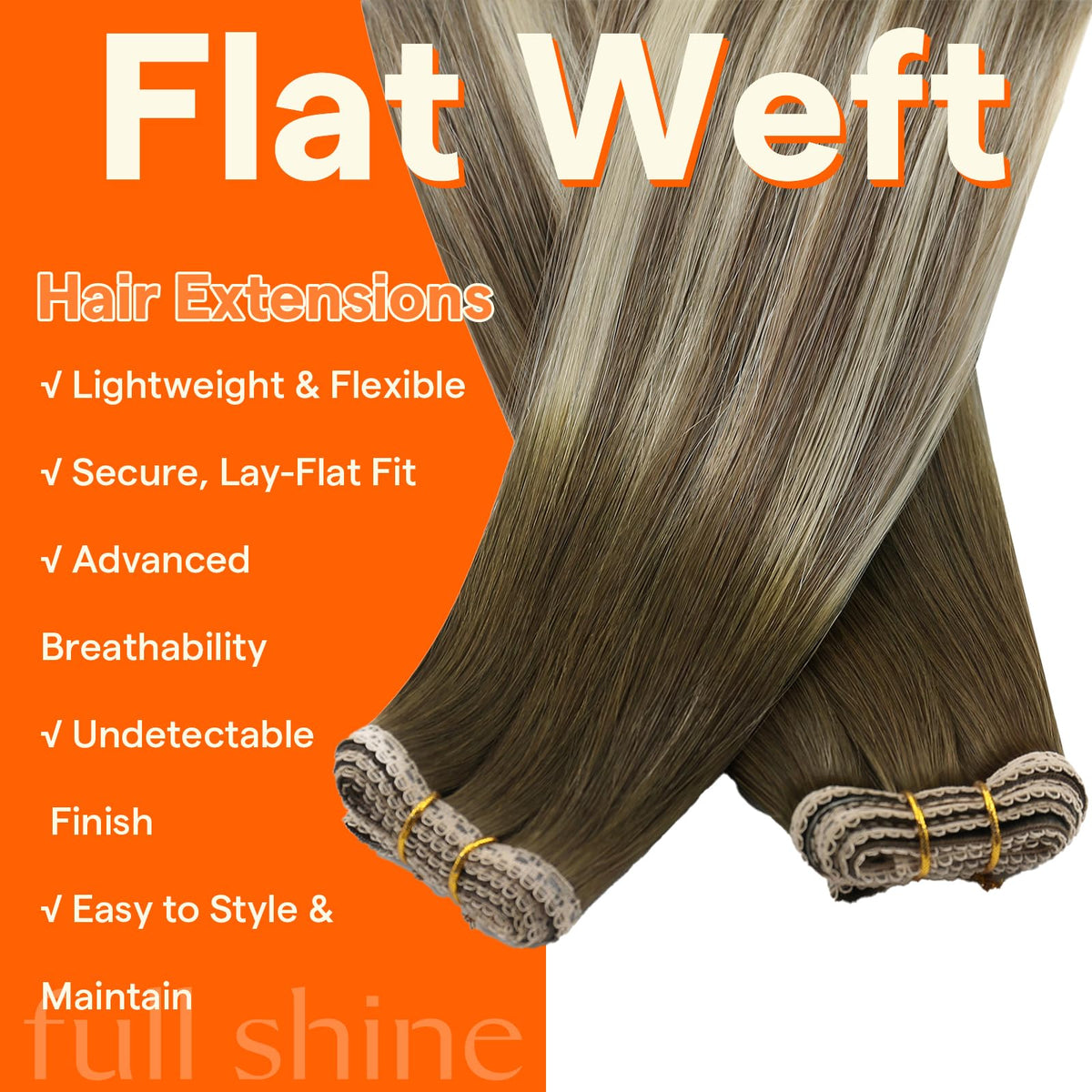 Full Shine Sew In Weft Hair Extensions 22 Inch packaging