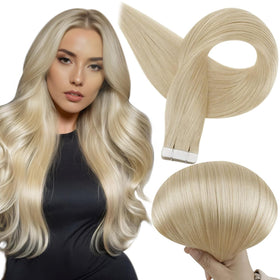 Full Shine Tape In Extensions 613 Blonde 24 Inch front view