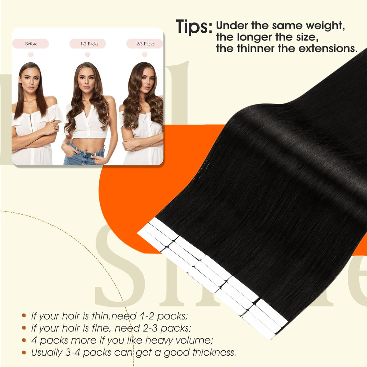 Full Shine Tape In Extensions applied in hair