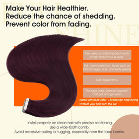 Full Shine Tape In Extensions Burgundy 18 Inch lifestyle scene