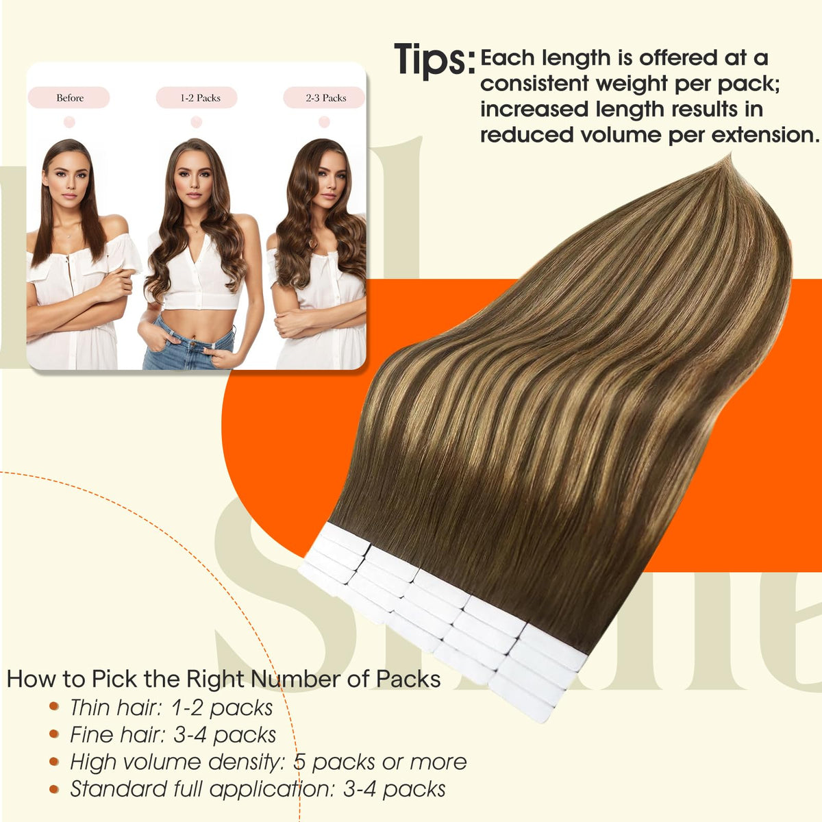 Full Shine Tape In Extensions displayed on a mannequin