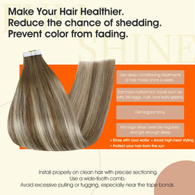 Full Shine Tape In Extensions displayed on a model