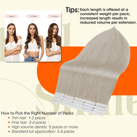 Full Shine Tape In Extensions displayed with packaging