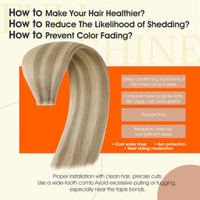 Full Shine Tape In Extensions Highlight Blonde lifestyle application