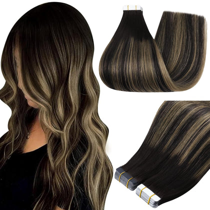 Full Shine Tape In Extensions Honey Blonde 1B/27/1B front view