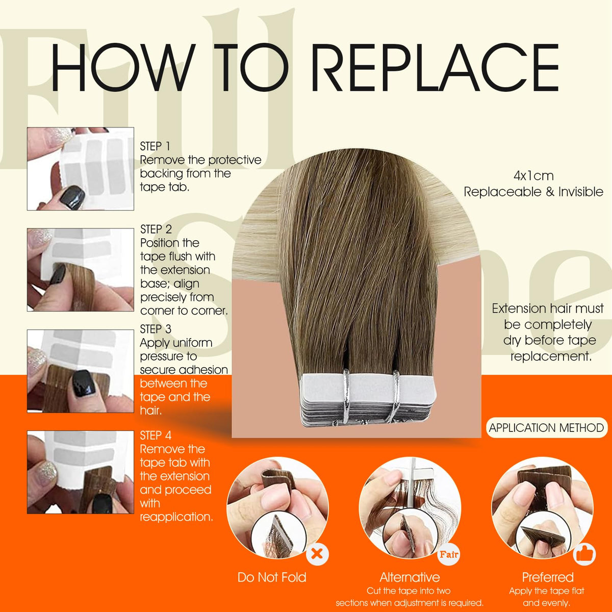 Full Shine Tape In Extensions in a hairstyle