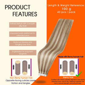 Full Shine Tape In Extensions Light Linen Blonde packaging