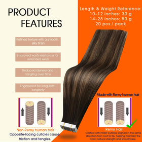 Full Shine Tape In Extensions packaging