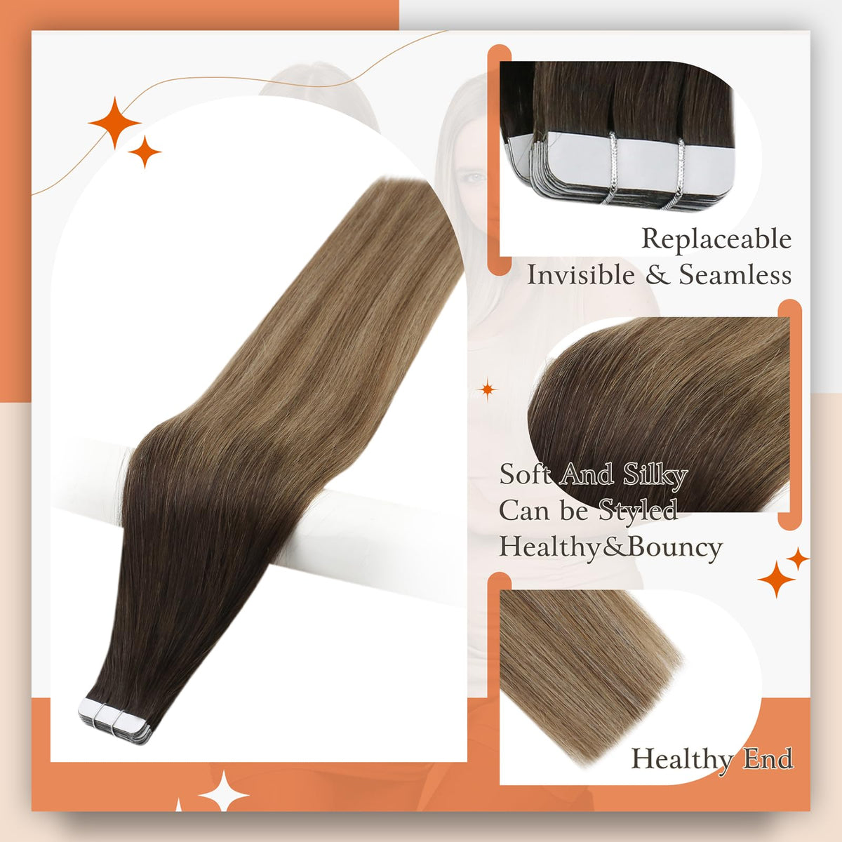 Full Shine Tape In Extensions packaging and contents