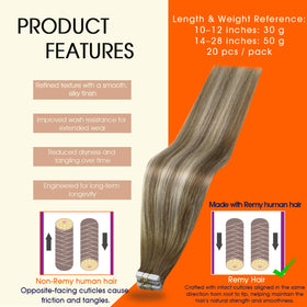 Full Shine Tape In Extensions packaging showing details