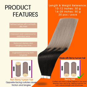 Full Shine Tape In Extensions packaging with product details
