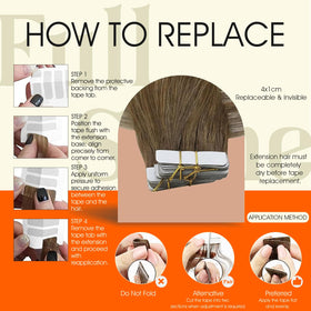 Full Shine Tape In Extensions showing application method